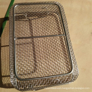 Surgical instrument stainless steel mesh tray for medical sterilization